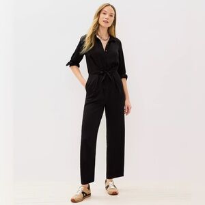LOFT-Black Emory Tie Front Jumpsuit-Women's Size 2-NWT